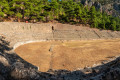 The ancient stadium in Delphi hosted the Pythian Games in honor of the Oracle