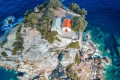 Aerial view of Agios Ioannis in Skopelos