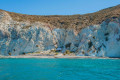 Approaching the White Beach of Santorini by boat