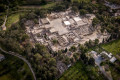 Aerial view of the entire complex of the Palace of Knossos