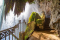 Approaching a waterfall in Edessa from a secure path