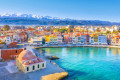 Panoramic view on the harbor of Chania