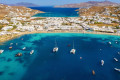 Panoramic view of Ornos bay in Mykonos