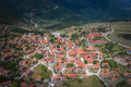 Aerial view of the village of Agios Nikolaos in the region of Vergina