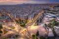 Cityscape of Thessalonika as dusk falls on the city