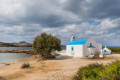 Little church of Agios Georgios on the west coast of the Greek island of Antiparos