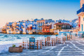 The waterfront of Mykonos near the iconic neighborhood of Little Venice