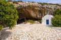 The small chapel of Agios Ioannis Spiliotis at the entrance of a cave in Antiparos