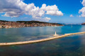 The De Bosset wooden bridge on the sea near Argostoli