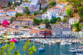 Aerial view of the port of Hydra