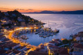The port of Hydra at sunset