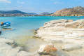 Romantic beach with rocks on the island of Paros