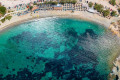 Aerial view of Mavro Lithari beach along the Athenian Riviera