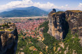 Panoramic view of Kalambaka, your base of exploration to Meteora