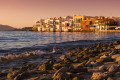 Sunset on Tthe famous Little Venice, one of the most cosmopolitan spots in Mykonos