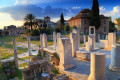 Panoramic view of the ancient Agora and the Tower of the Winds in Athens