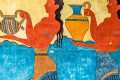Fresco of a procession found in the Minoan Museum of Knossos