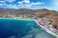 Aerial view of Korissia village in Kea
