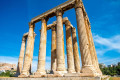 The Temple of Olympian Zeus in the center of Athens