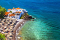 Rocky beach on the coast of Hydra