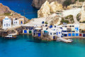 The waterfront of Fyropotamos village in Milos