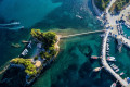 Wonderful aerial view of a marina in Zakynthos
