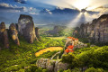 Magnificent morning view of the valley in Meteora
