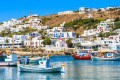 Fishing boats on the port of Mykonos