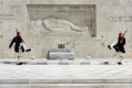 Evzones guarding the Tomb of the Unknown Soldier