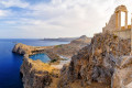 View of the Aegean Sea from atop Lindos