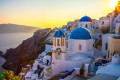 Sunset on the picturesque Santorinian village of Oia