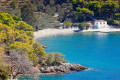 The beautiful and secluded Monastery beach in Poros