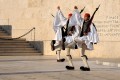 Evzones at the Tomb of the Unknown Soldier in front of the Greek Parliament at Syntagma square, Athens