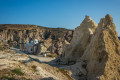 Seascape with white church at Mantrakia on Milos 