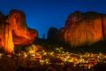 Kalambaka, near Meteora, beautifully lit at night