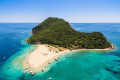 Aerial view of the small island of Marathonisi near Zakynthos