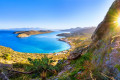 Panoramic view of the Gulf of Elounda in Crete during sunrise