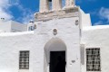 Belfry of white washed Greek Orthodox church, Sifnos island