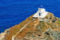 Aerial view of the chapel of the Seven Martyrs in Sifnos