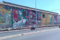 Graffiti along a street in Gazi
