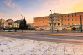 The Greek Parliament in Syntagma Square during sunset