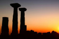 Silhouette of the Temple of Athena in Troy during sunset