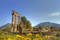 The Sanctuary of Athena in Delphi on a fine spring morning