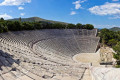 Panoramic view of the ancient theater of Epidaurus, Peloponnese