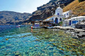 Tavern in the port of Thirassia, the small islet across from Santorini