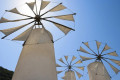 Traditional windmills in Lasithi regional unit, Crete island