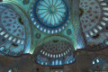Interior view of historical Blue Mosque also known as Sultanahmet Camii in Turkish, located in Istanbul, Turkey