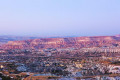 Panoramic view of the Goreme rocks at sunset