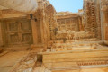 Carvings on the interior of the Library of Celsus in ancient Ephesus