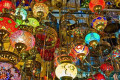 Traditional lanterns on display at the Grand Bazaar market in Istanbul, Turkey